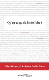 Qu'est-ce que la littéraTube ? - Gilles Bonnet