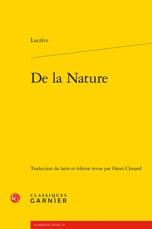 De la nature - Lucrèce