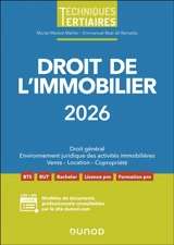 Droit de l'immobilier 2026 : droit général, environnement juridique des activités immobilières, vente, location, copropriété - Muriel Mestre-Mahler