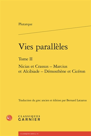 Vies parallèles. Vol. 2 - Plutarque
