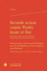 Seconde action contre Verrès (suite et fin). Discours pour Cecina. Discours pour Fonteius - Cicéron