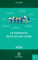 Le mémento de la SA non cotée : 2026 - Groupe Revue fiduciaire
