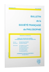 Bulletin de la Société française de philosophie, n° 2 (2024). Dans les traces de Husserl : la phénoménologie face aux idéalités : séance du 13 mars 2024 - Dominique Pradelle