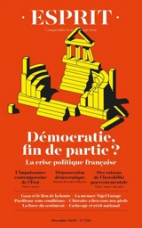 Esprit, n° 528. Démocratie, fin de partie ? : la crise politique française