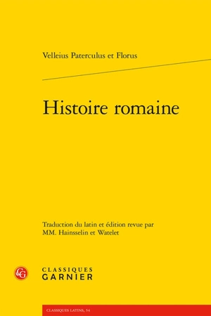 Histoire romaine - Caius Velleius Paterculus
