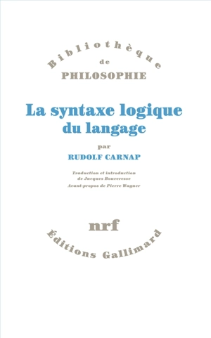 La syntaxe logique du langage - Rudolf Carnap