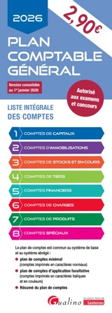 Plan comptable général 2026 : liste intégrale des comptes