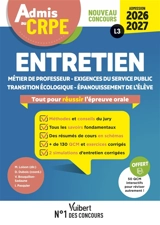Entretien : métier de professeur, exigences du service public, transition écologique, épanouissement de l'élève : tout pour réussir l'épreuve orale, nouveau concours, L3, admission 2026-2027 - Valérie Bouquillon