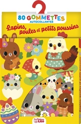 Lapins, poules et petits poussins : 80 gommettes autocollantes - Paku