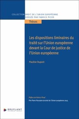 Les dispositions liminaires du TUE devant la CJUE - Pauline Dupont