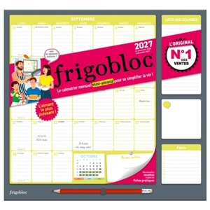Frigobloc Mensuel 2027 : Calendrier organiseur familial (de sept. 2026 à déc. 2027)