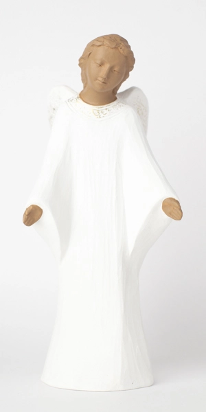Statue ange blanc de la crèche Nuit de Lumière - Atelier du regard Atelier du regard