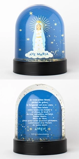 Boule à neige Ave Maria avec prière "Je vous Salue Marie" - God save the King