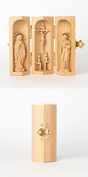 Tryptique Vierge et St Joseph et croix en bois massif - WORK TOGETHER work together