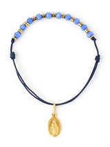 Bracelet dizainier bleu avec médaille miraculeuse dorée - Caroline Les petits philosophes
