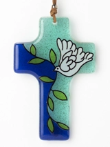 Croix murale en verre avec Colombe - WORK TOGETHER work together