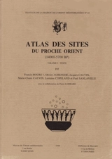 Atlas des sites du Moyen-Orient : 14000-5700 BP