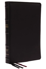 Kjv, Thinline Bible, Large Print, Premium Goatskin Leather, Black - Nelson, Thomas