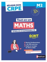 Maths, 1re épreuve d'admissibilité : écrit M2 : concours 2027 - Daniel Motteau