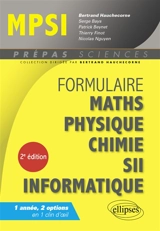 Formulaire MPSI : maths, physique, chimie, SII, informatique