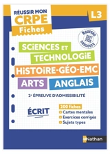 Fiches sciences et technologie, histoire géo EMC, arts, anglais : 2e épreuve d'admissibilité, écrit L3 : nouveau concours 2027-2028 - Franck Douët