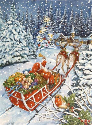 Le traîneau du Père Noël : calendrier de l'Avent - Joséphine Llobet