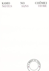 Notes sans titre - Chômei Kamo