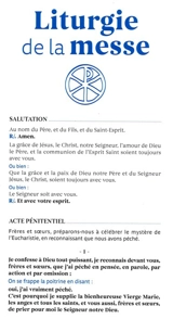 Dépliants présentant l'ordinaire de la messe / Version "adultes" : Pack de 25 dépliants - AELF