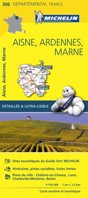 CARTE DEPARTEMENTALE AISNE, ARDENNES, MARNE - Collectif