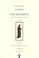 Lettres à une inconnue - Prosper Mérimée