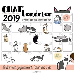 Chat'lendrier 2019 : de septembre 2018 à décembre 2019