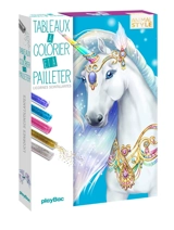 Licornes scintillantes : tableaux à colorier et à pailleter - Ad'lyn