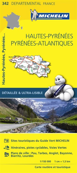 CARTE DEPARTEMENTALE HAUTES-PYRENEES, PYRENEES ATLANTIQUES - Collectif