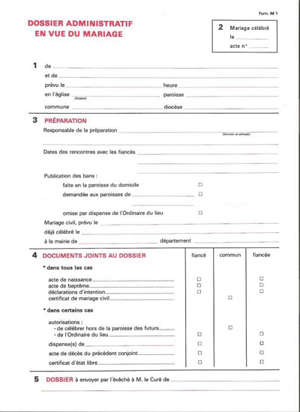 Dossier administratif, mariage : M1 - Collectif