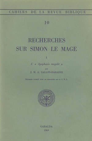 Recherches sur Simon Mage - J.M.A. Salles-Dabadi