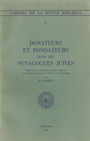 Donateurs et fondateurs dans les synagogues juives - B. Lifshitz
