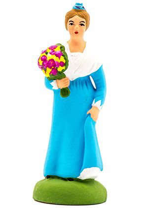 Santon Arlésienne bleu 7 cm - CARBONEL