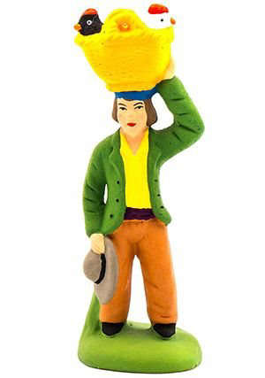 Santon Homme aux poules 7 cm - CARBONEL