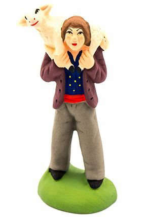 Santon Homme au mouton 7 cm - CARBONEL