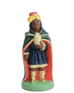 Santon Mage Balthazar Noir 7 cm - ESCOFFIER