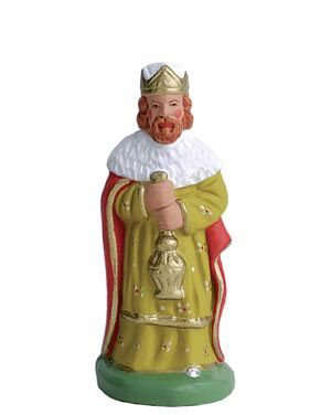 Santon Mage Melchior Blanc 7 cm - ESCOFFIER