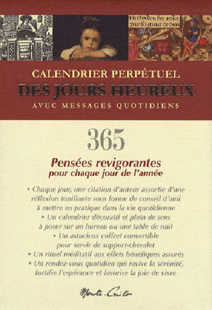 Calendrier perpétuel des jours heureux avec messages quotidiens