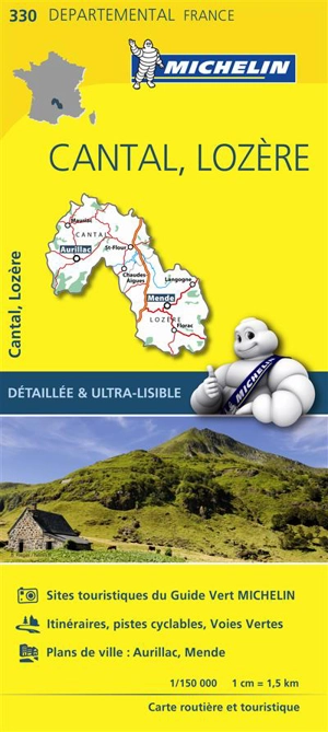 CARTE DEPARTEMENTALE CANTAL, LOZERE - Collectif
