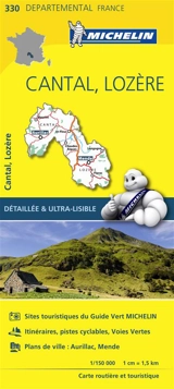 CARTE DEPARTEMENTALE CANTAL, LOZERE - Collectif