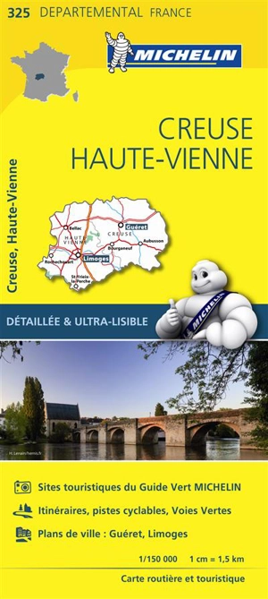 CARTE DEPARTEMENTALE CREUSE, HAUTE-VIENNE - Collectif