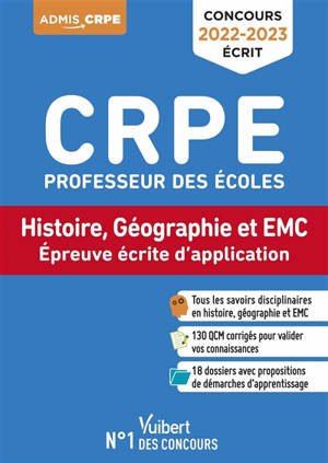 Concours CRPE professeur des écoles : histoire, géographie et EMC, épreuve écrite d'application : concours 2022-2023 - André Janson
