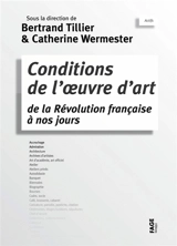 Conditions de l'œuvre d'art de la Révolution française à nos jours