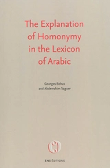 The explanation of homonymy in the lexicon of Arabic - Georges Bohas
