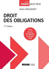 Droit des obligations - Alain Bénabent