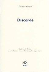 Discorde - Jacques Dupin